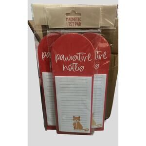 Set of 3 Magnetic List Pads “Pawsitive Notes” Cat Design – 4” x 11.22” – New